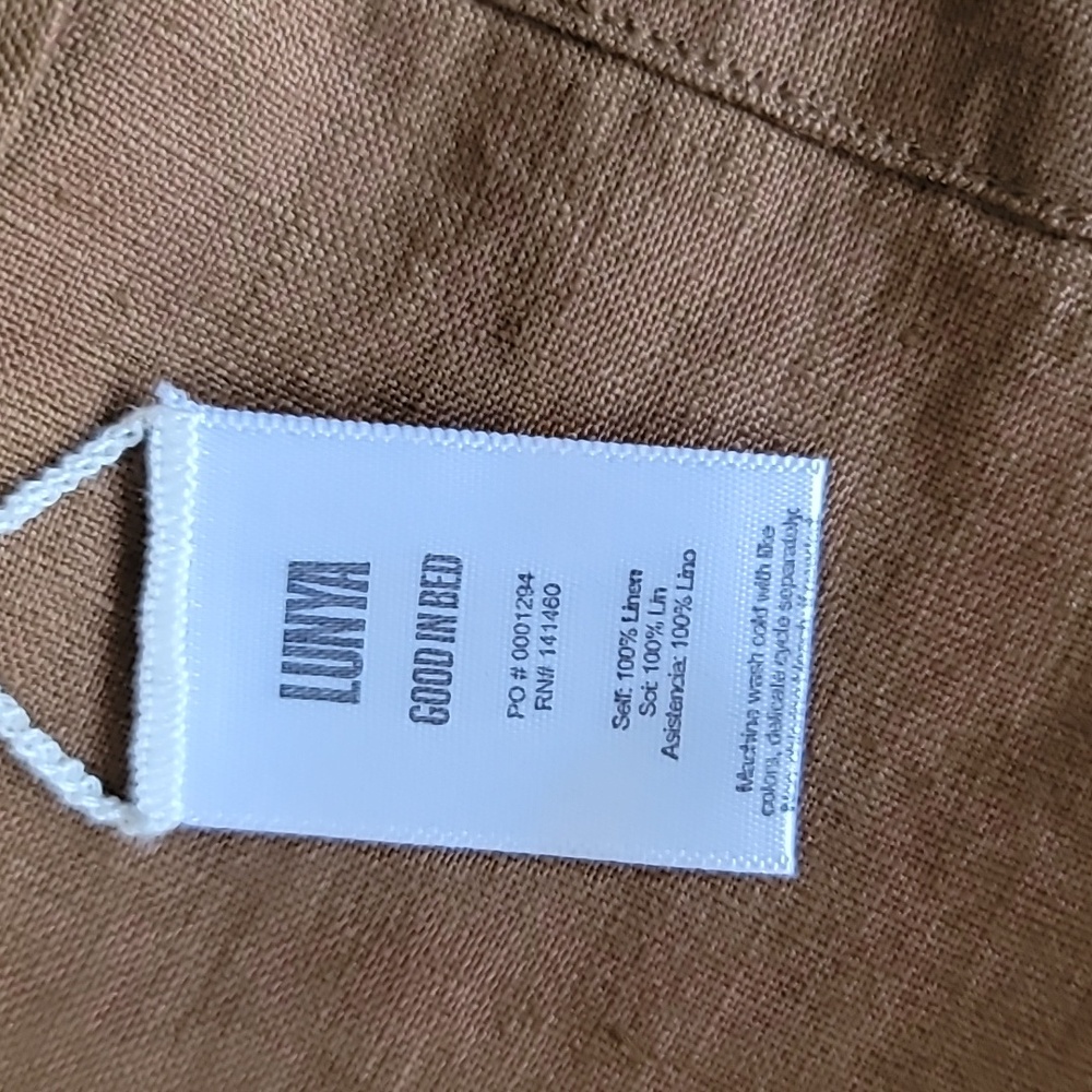 NWT lunya Woven Linen Sleeveless Shirt, Size Medium, Color Lush Caramel - Picture 10 of 11